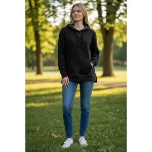 Abercrombie & Fitch Soft AF A&F Fleece Black Pullover Hoodie Top Womens Size XS